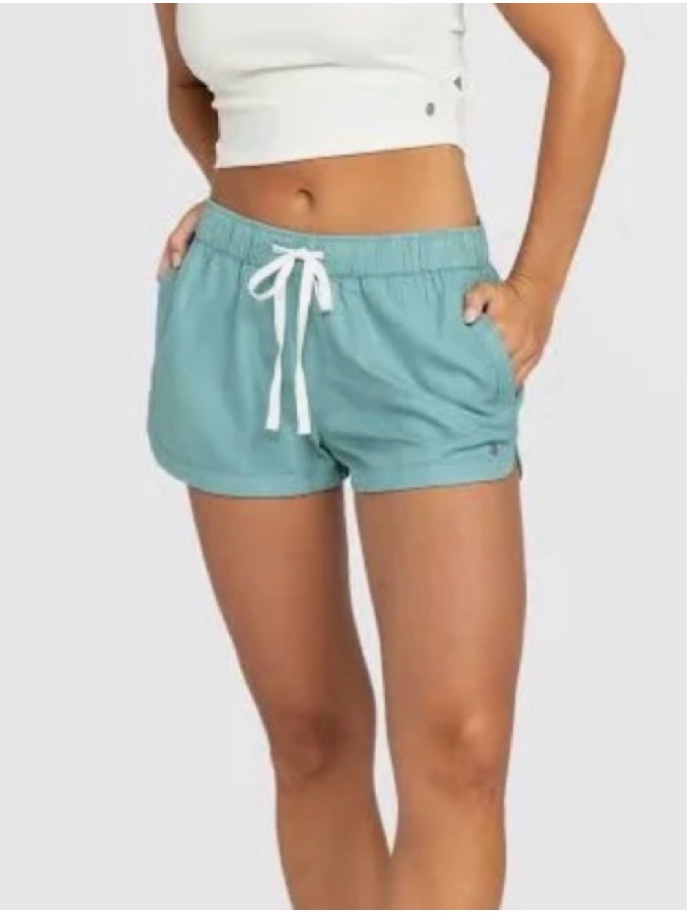 Roxy Teal Drawstring Athletic Shorts